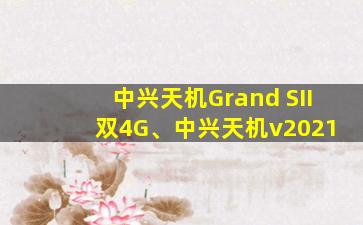 中兴天机Grand SII 双4G、中兴天机v2021